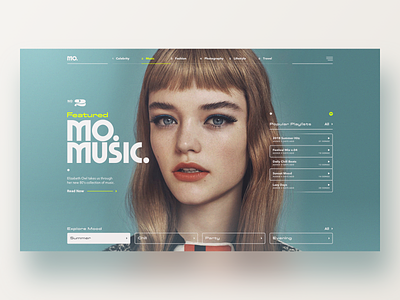 Mo. Desktop app article blog desktop fashion music trends type typography ui ux vintage web