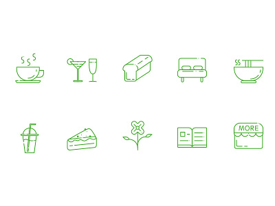 A set of icon food icon illustration shop