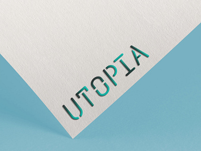 Logo Utopia design graphic design illustration logo typography