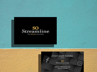 Business card SO Streamline branding business card design graphic design logo typography vector