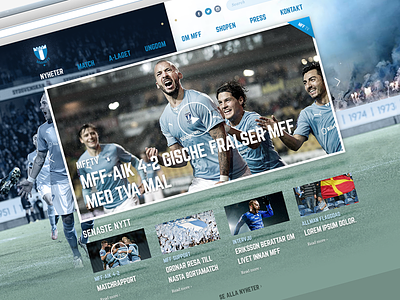 MFF - Football club web project mff webdesign