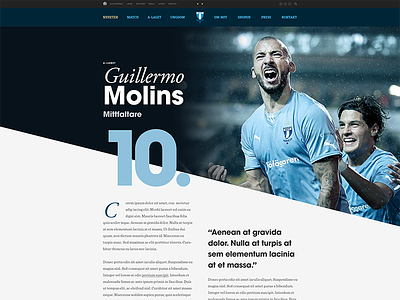 MFF - Redesign, player info football mff molins