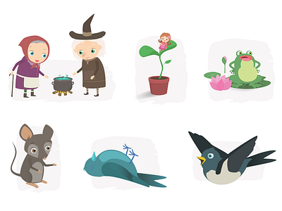 Thumbelina Characters illustration illustration character