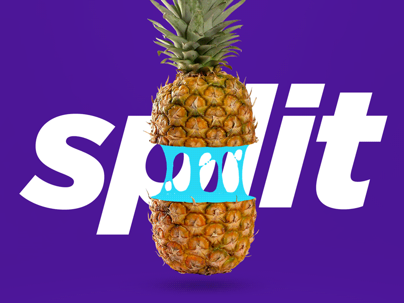 Banana Split ae after effects animation cel colors design frame by frame fresh fruit pineapple purple tropical