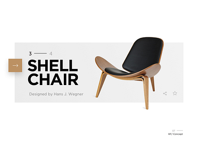Product Presentation Concept - ver B chair classic design furniture interface light minimal product shop simple ui web