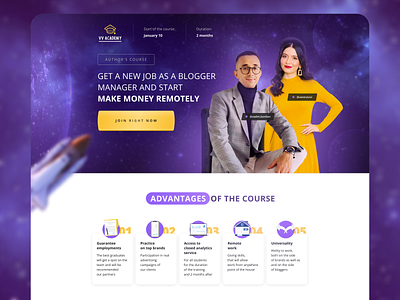Blogger Manager Course Landing Page blogger branding course design home page landing landing page landingpage manager site ui uiux web design web page web site webdesign webpage website