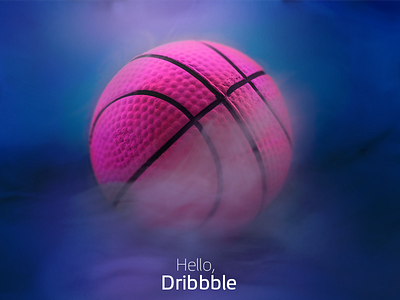 Hello, Dribbble! ball debut dribbble invite photo smoke visual visualisation
