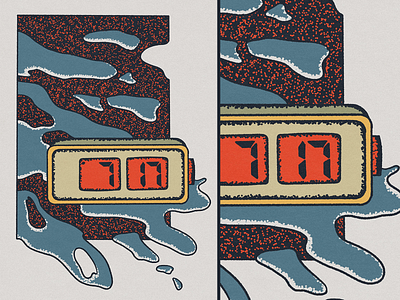 the alarm dimension abstract alarm alarm clock grainy illustration morning mornings procreate staying up