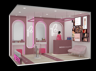 Bex Beauty Pop Up Store - Dubai (UAE) 3d 3dsmax branding design event graphic design lighting logo popup render store vray