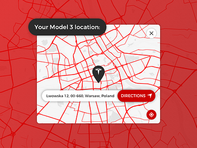 Location Tracker - Daily UI 020 daily ui dailyui directions location maps sketch tesla tracker