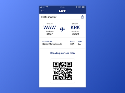 Boarding Pass - Daily UI 024