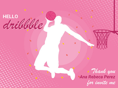 Hello Dribbble, Thank You Ana Rebeca Perez for Invite me hello dribbble thank you