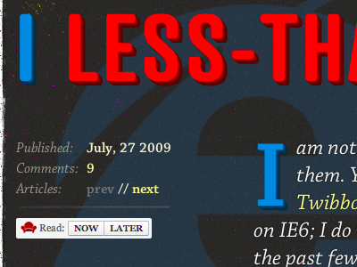 New site, old post readability redesign text shadow