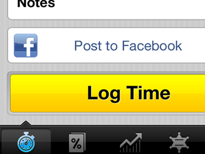 Loggin app button iphone yellow