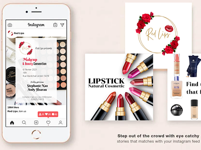 Red Lips - Event Flyer/Instagram Facebook ad Design branding design graphic design logo typography ux