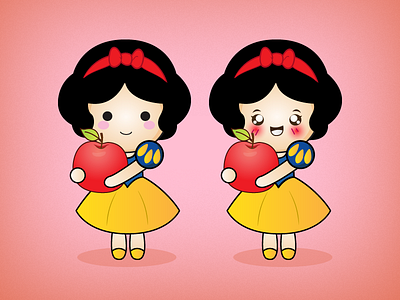 Kawaii Snow White apple character cute disney kawaii mascot pink snow white snowwhite