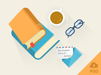 Free Flat Book Icons - PSD app book coffee education envelope flat glasses icon ios letter psd web icon