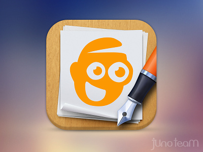 Paper Quiz Icon app icon ios note notes orange papers pen quiz test wood