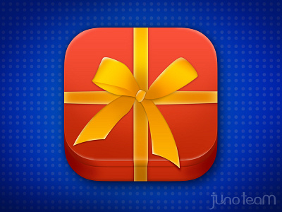 Gift Icon app bow gift icon icon design ios ios icon junoteam present red yellow