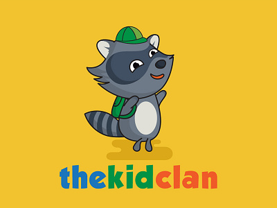 The Kid Clan Logo camping child children kid logo raccoon