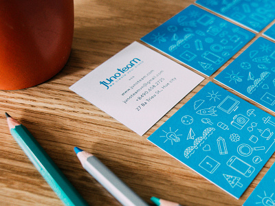 Junoteam Business Card business cards collateral design illustration junoteam letterpress painting print stationary
