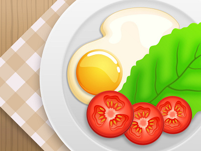 Breakfast breakfast egg food icon illustration ios junoteam salad tomato