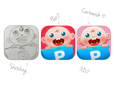 Baby Game app icon app baby child children game ios junoteam kid pillow sketch toddler