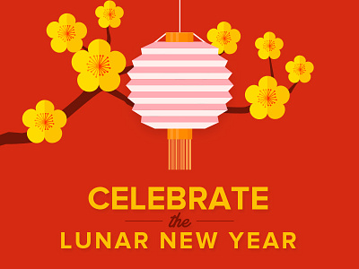 Happy Lunar New Year Email Template email template illustration lantern lunar mail marketing newyear