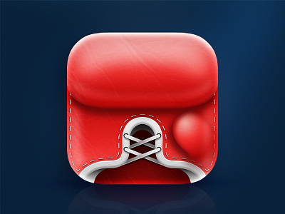 Boxing App Icon app application boxing glove gym icon ios leather realistic sport ux workout