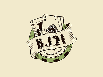 BackJack21 Logo ace badge bj bj21 blackjack casino jack logo logodesign poker retro vintage