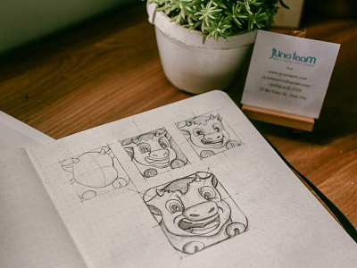 Cow App Icon Sketch bull cow app icon cow mascot doodle draw drawing farm field painting sketch