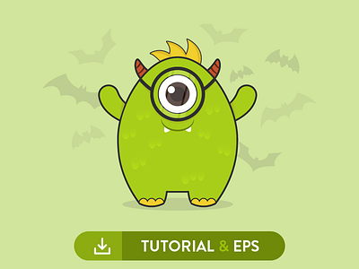 Cute Monter Tutorial & Free EPS