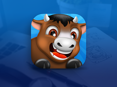 Cow app icon 3d android icon animal buffalo bull cow cow app icon design process icon ios junoteam sketch