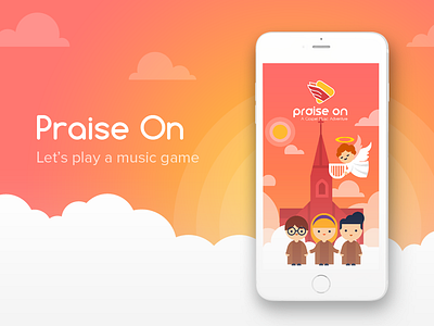 Praise On - A Music Game App cartoon app cartoonish ui christian christian app christian believer gospel music app music game music trivia game