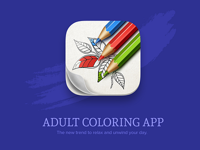 Adult Coloring App Icon adult color app application art artwork color coloring doodle draw junoteam paint painting