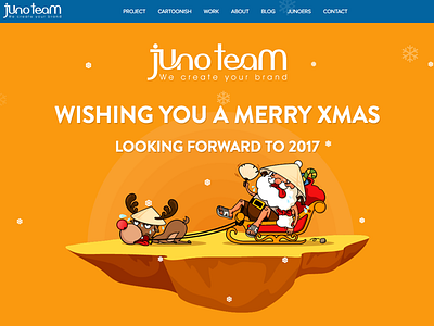 MERRY CHRISTMAS website by Junoteam flat gift header junoteam present santa snow ui vector vietnam winter