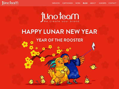 Happy Lunar New Year animation apricot blosoom chick chicken chiness couple family flowers lunar newyear rooster selfie