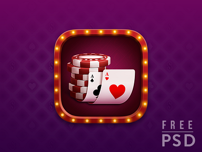 Free PSD Poker app icon ace card casino chip free free icon freebies game poker poker chip psd wood