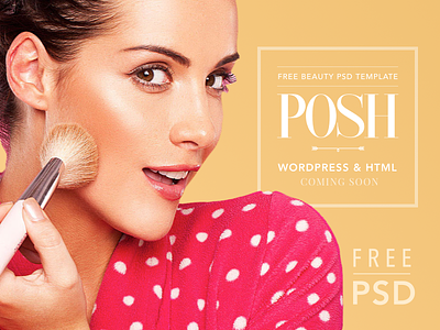 POSH - Free PSD Beauty Template beauty free freebie html layout makeup posh psd template web wordpress
