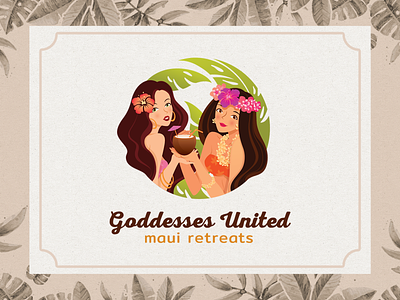 Goddesses United logo beach beauty logo hawaii hawaii logo heath logo junoteam logo tropical logo woman logo