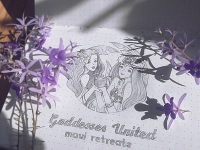 Goddesses United logo sketching