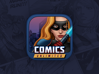 Comics Unlitmited app icon app icon book comic comics icon design ios junoteam manga story unlimited