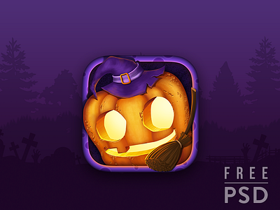 Free PSD Halloween app icon free free psd freebie game ghost halloween jack lantern junoteam latern pumpkin scare scary