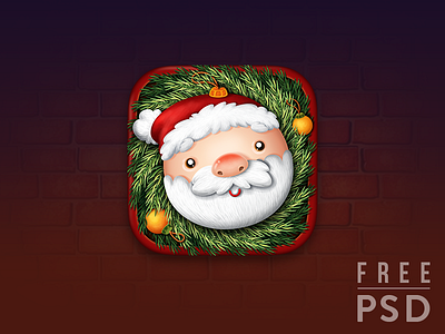 Free PSD Christmas app icon christmas free free icon freebies gift junoteam present santa snow winter xmas