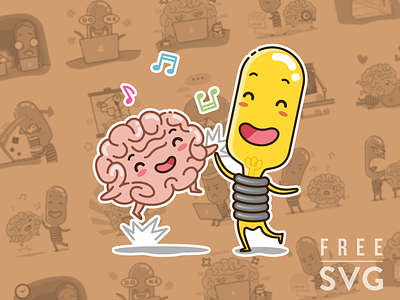 Free IDEA and BRAIN sticker set brain creative designer emotion icon free emoji freebies idea junoteam sticker