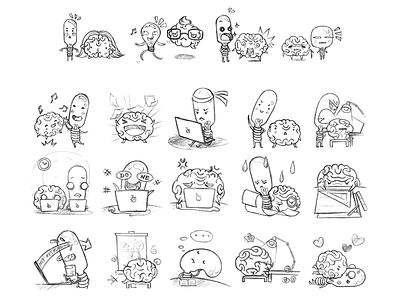 Free IDEA and BRAIN emoji sketching