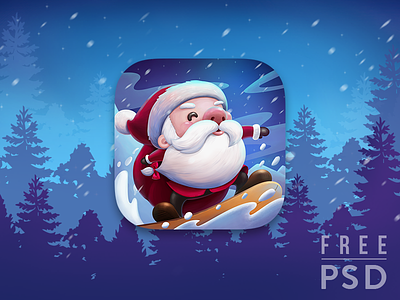 Free PSD Christmas Santa app icon christmas icon free icon free psd freebie holiday icon iconsgarden junoteam santa icon santa skiing snow icon xmas