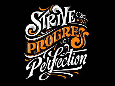 Strive for progress not perfection design graphic design illustration letter logo quotes text tshirt vector vector art