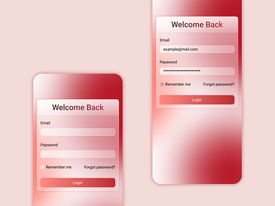 Mobile App Login – Glassmorphism app design glassmorphic login mobile app sign in ui ux