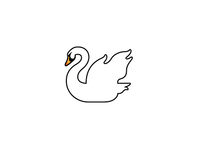 Swan Minimalistic bird line minimalistic swan water water fowl white wing